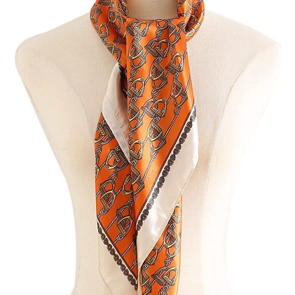 Orange Saddle Silky Scarf